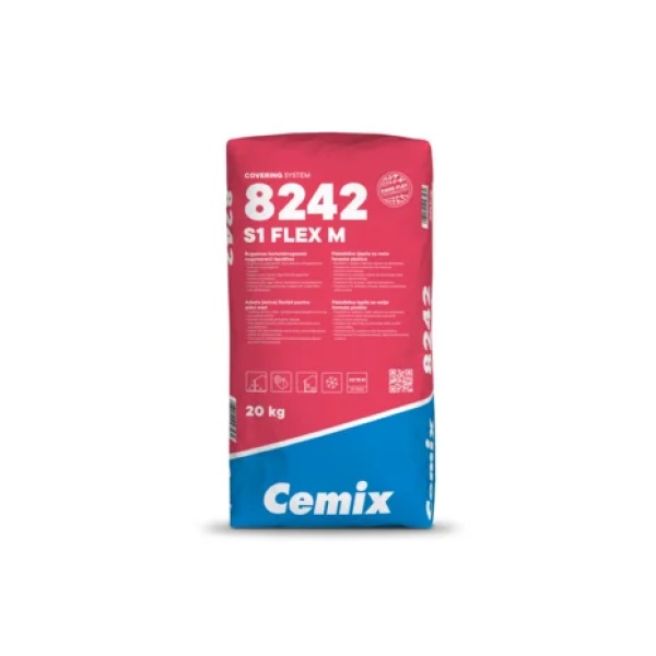 Cemix 8242 S1 FLEX M rugalmas burkolatragasztó nagyméretű lapokhoz
